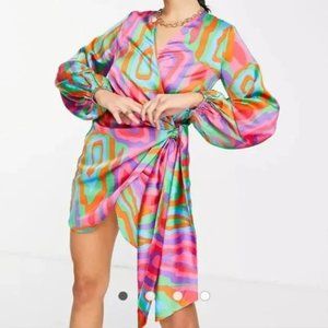 Never Fully Dressed ✨ Multicolor Wrap Dress ✨ Abstract ✨ Size XXL